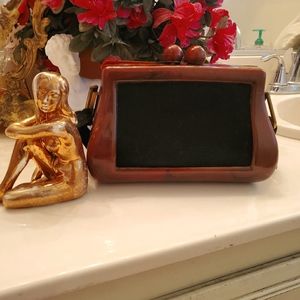 1960s Brown and Black Bakelite Purse